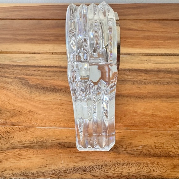 Waterford Crystal ABBEY Cut Glass Gold Face Quartz Desk Clock - Picture 14 of 14